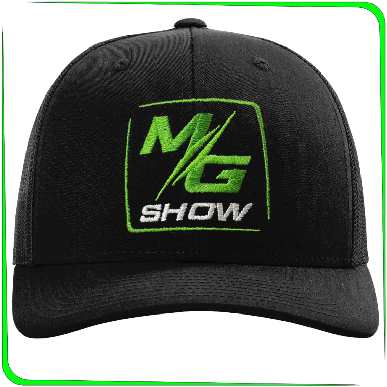 MG Show Richardson 112 Trucker Black Hat w/Green & White Logo