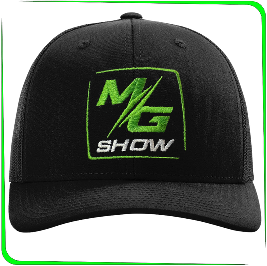 MG Show Richardson 112 Trucker Black Hat w/Green & White Logo