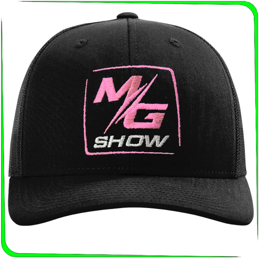 MG Show Richardson 112 Trucker Black Hat w/Hot Pink and White Logo